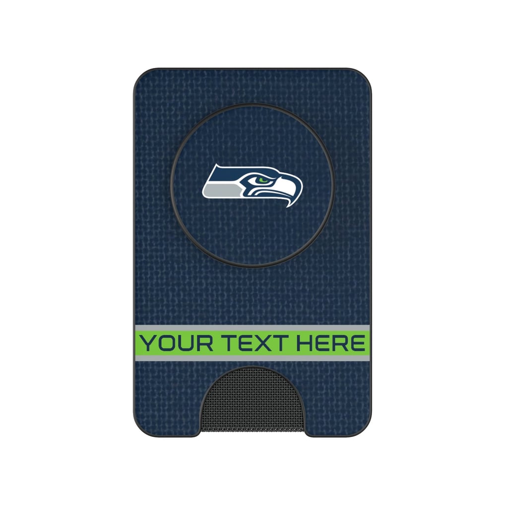Seattle Seahawks Keyscaper Personalized Endzone Solid PopSockets Magnetic Wallet