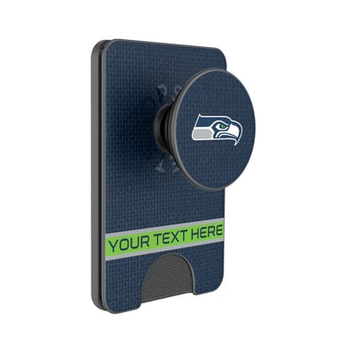 Seattle Seahawks Keyscaper Personalized Endzone Solid PopSockets Magnetic Wallet