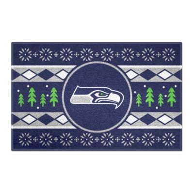 Seattle Seahawks Logo Brands 19" x 30" Holiday Sweater Starter Mat