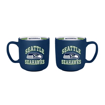 Seattle Seahawks Logo Brands Two-Piece 15oz. Stripe Mug Set