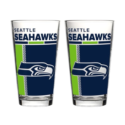 Seattle Seahawks Logo Brands Two-Piece 16oz. Pint Glass Set