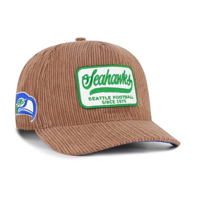 Seattle Seahawks '47 Throwback Corduroy Patch Hitch Adjustable Hat - Brown
