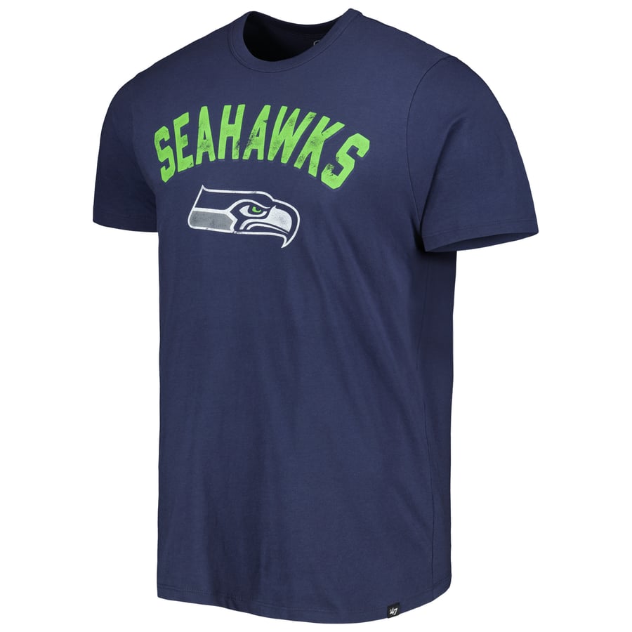 Seahawk T Shirts Men's Royal Seattle Seahawks Vintage Logo Fade Away