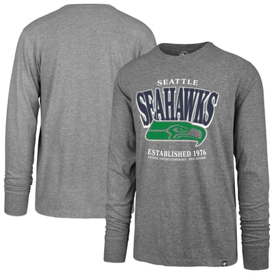 Seattle Seahawks '47 Rivalries Collection Checkdown Franklin Long Sleeve T-Shirt - Gray