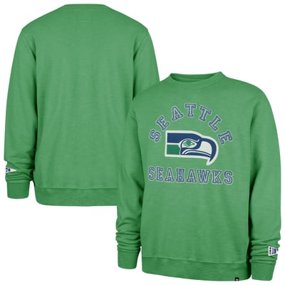 Seattle Seahawks '47 Calderwood Well Worn French Terry Sweatshirt - Neon Green