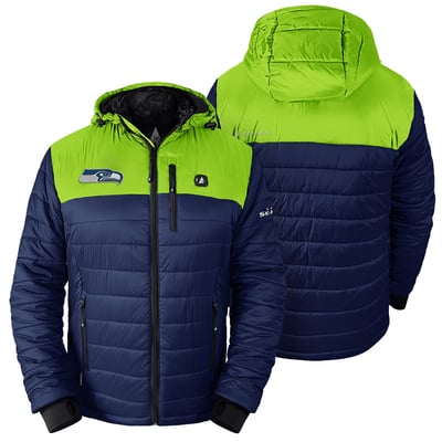 Seattle Seahawks ActionHeat 5V Puffer Battery-Heated Jacket - College Navy
