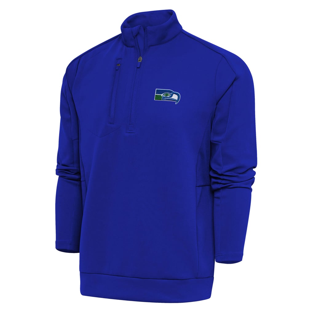 Seattle Seahawks Adult Throwback Logo Generation Quarter-Zip Pullover Top - Royal