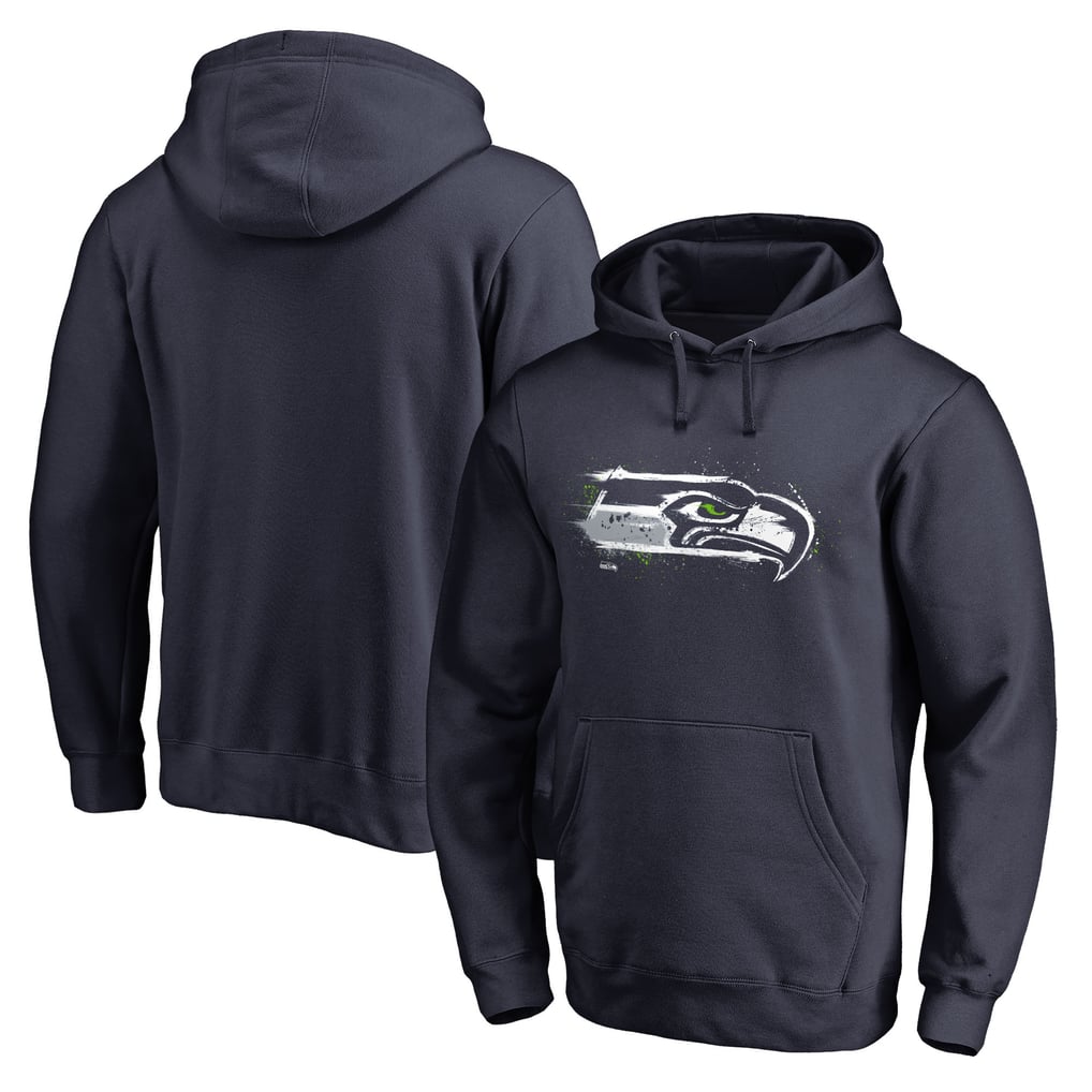 Seattle Seahawks Splatter Logo Pullover Hoodie - College Navy