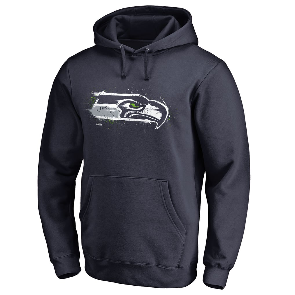 Seattle Seahawks Splatter Logo Pullover Hoodie - College Navy