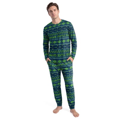 Seattle Seahawks Concepts Sport Jubilee Long Sleeve T-Shirt & Pant Set - College Navy