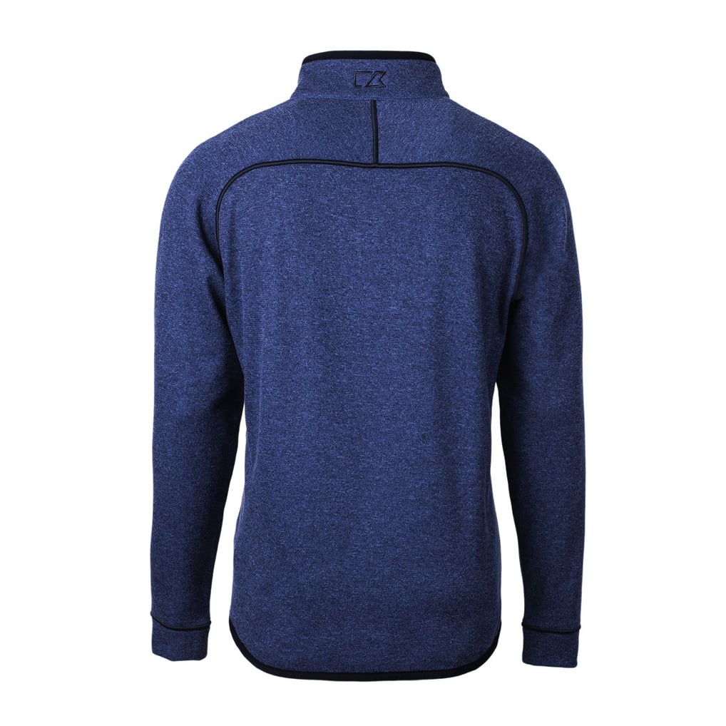 Seattle Seahawks Cutter & Buck Throwback Logo Mainsail Sweater-Knit Half-Zip Pullover Jacket - Heather Royal