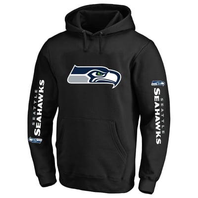 Seattle Seahawks Fanatics Big & Tall 3-Hit Pullover Hoodie - Black
