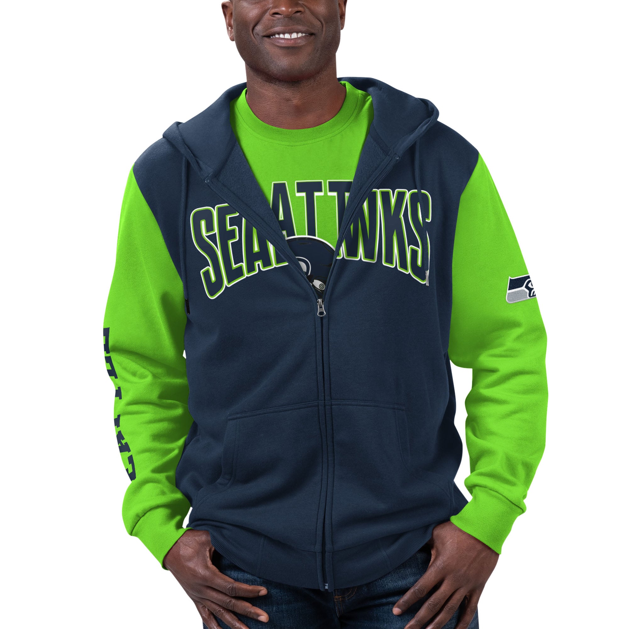 neon zip hoodie