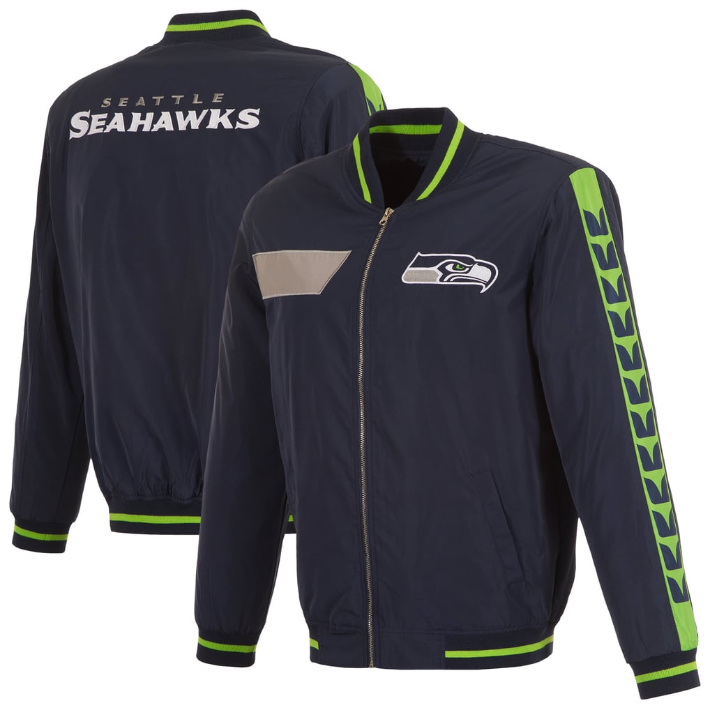 Seattle Seahawks JH Design Nylon Bomber Full-Zip Jacket - Navy