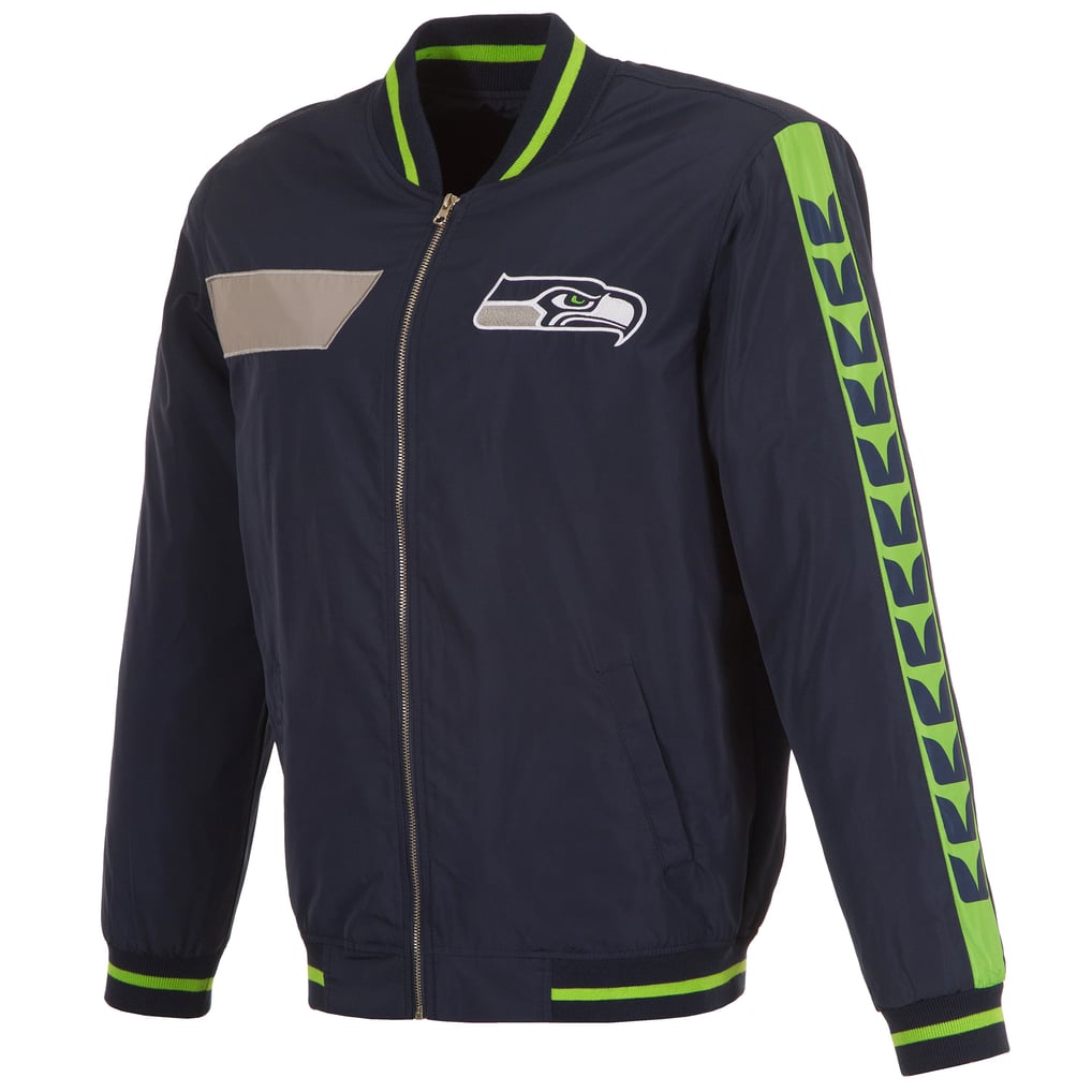 Seattle Seahawks JH Design Nylon Bomber Full-Zip Jacket - Navy