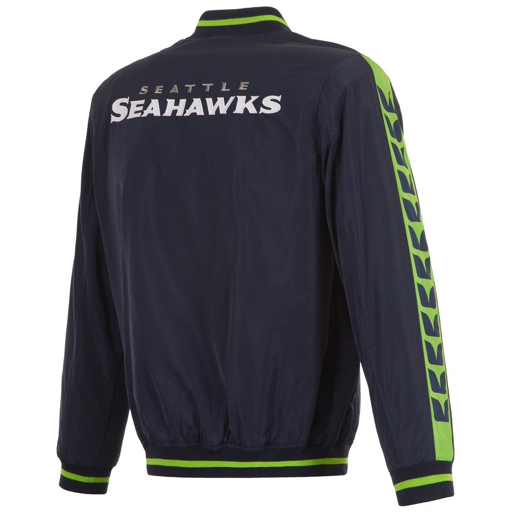  Seattle Seahawks JH Design Nylon Bomber Full-Zip Jacket - Navy