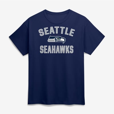 Seattle Seahawks Logo Athletic Cotton Victory Arch T-Shirt - Navy