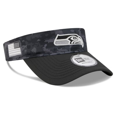 Seattle Seahawks New Era 2026 Salute To Service Adjustable Visor - Black