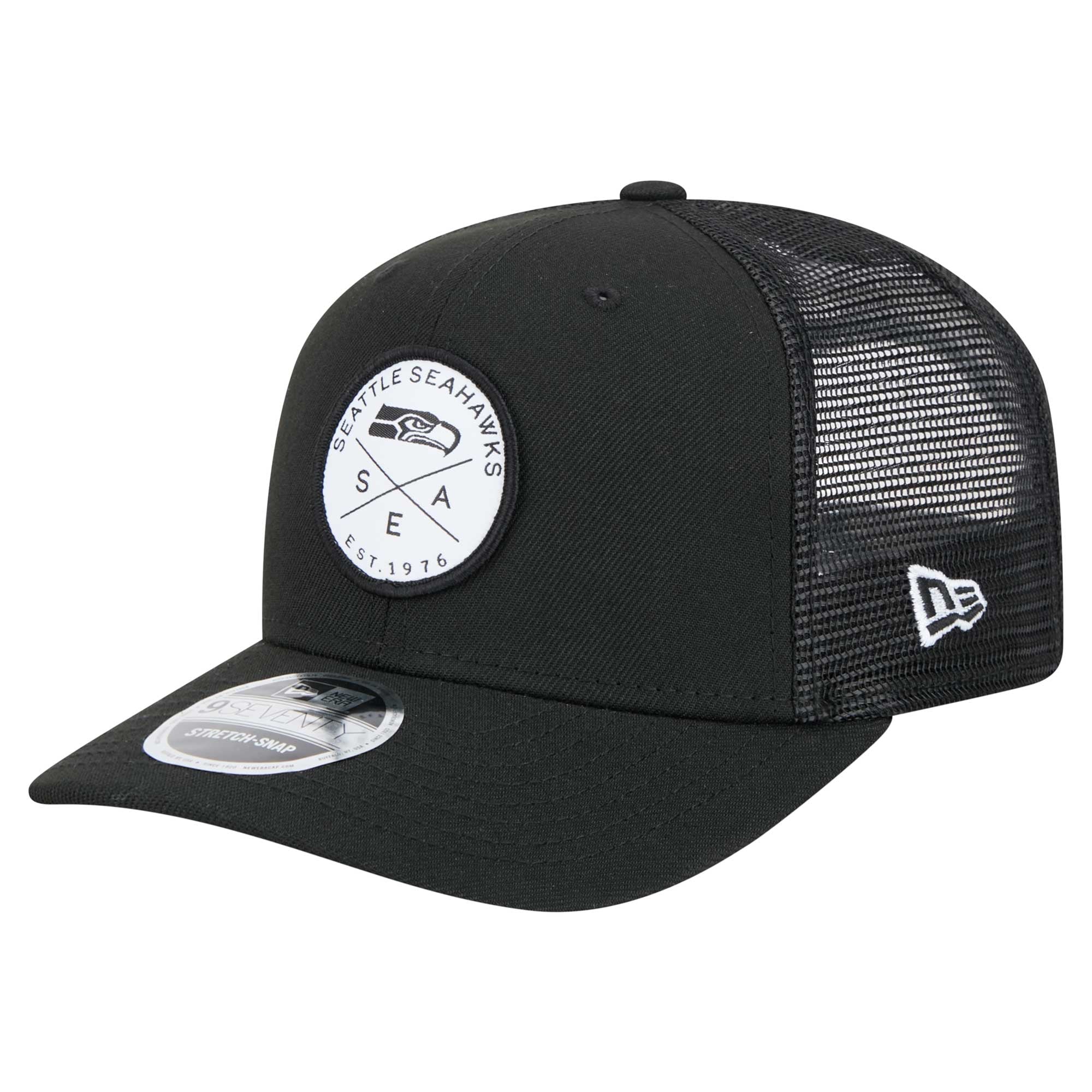 Casquette New Era 9Seventy Trucker - Seattle Seahawks - Snapback - 100% Polyester - Bandeau Anti-transpiration