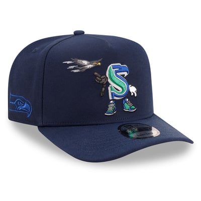 Seattle Seahawks New Era Cartoon A-Frame 9FIFTY Snapback - College Navy
