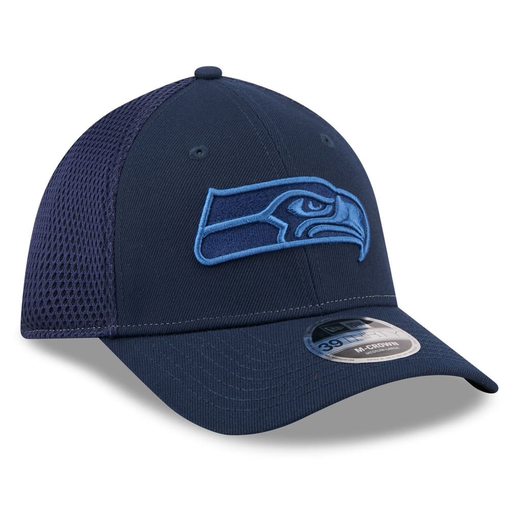 Men's New Era College Navy Seattle Seahawks Neo Mesh 39THIRTY M-Crown ...