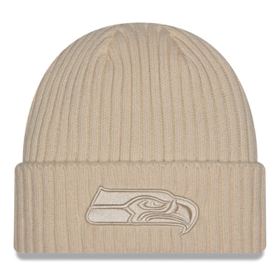  Seattle Seahawks New Era Color Pack Cuffed Knit Hat - Cream