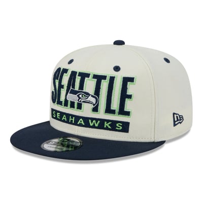 Seattle Seahawks New Era Classic 9FIFTY Snapback Hat - Cream/College Navy