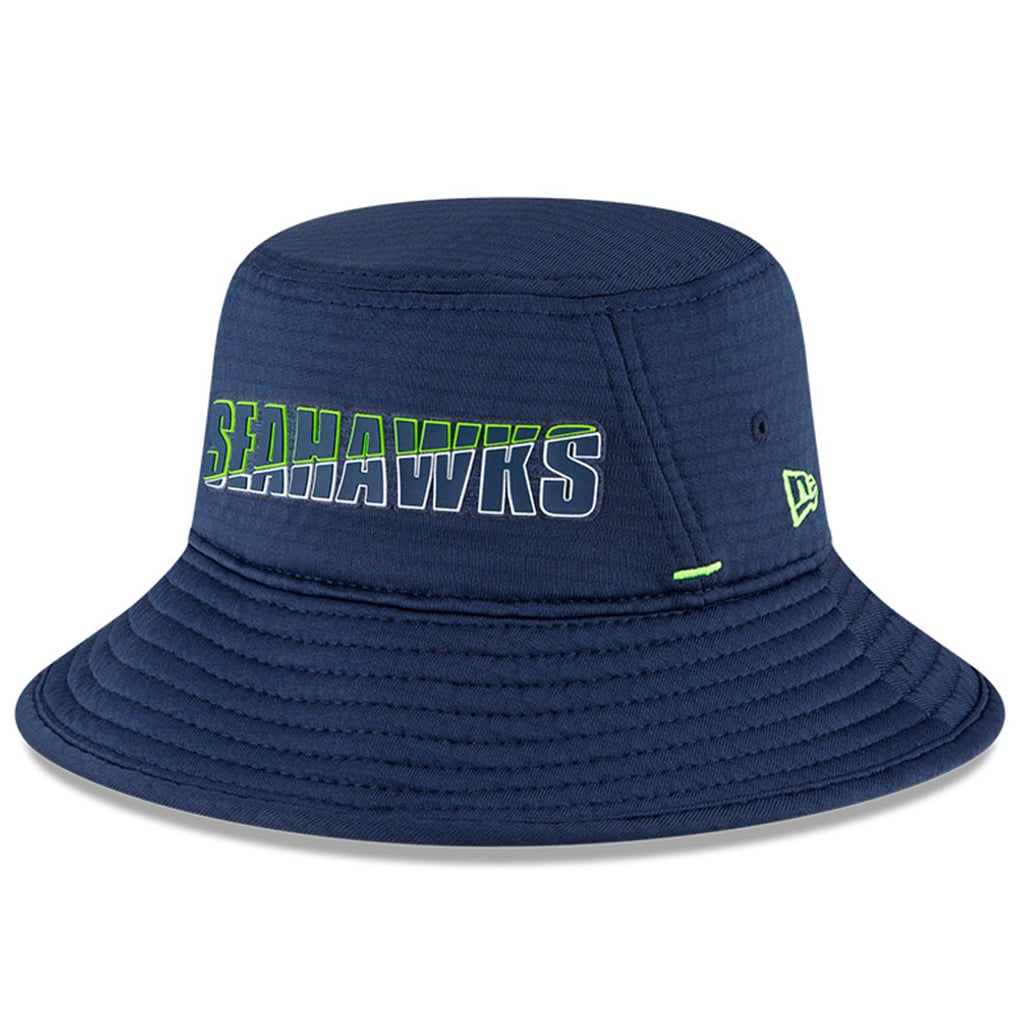 Seattle Seahawks blue fedora Seattle Seahawks BASIC-ACTION Navy Bucket Hat by New Era main image 3