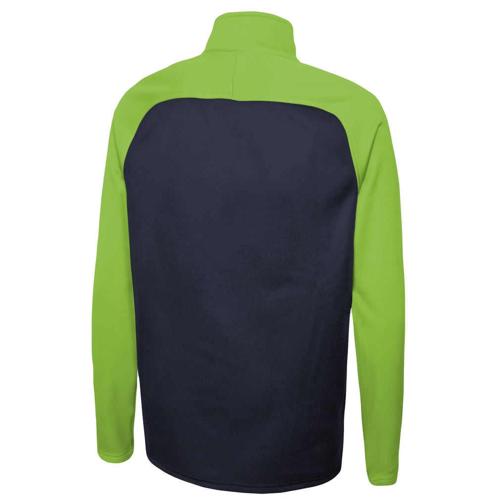 Seattle Seahawks New Era Combine Authentic O-Line Raglan Half-Zip Jacket - Navy