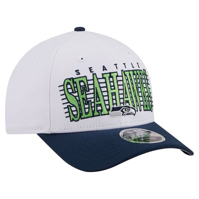 Seattle Seahawks New Era Loyal 9FORTY M-Crown Adjustable Hat - White/College Navy