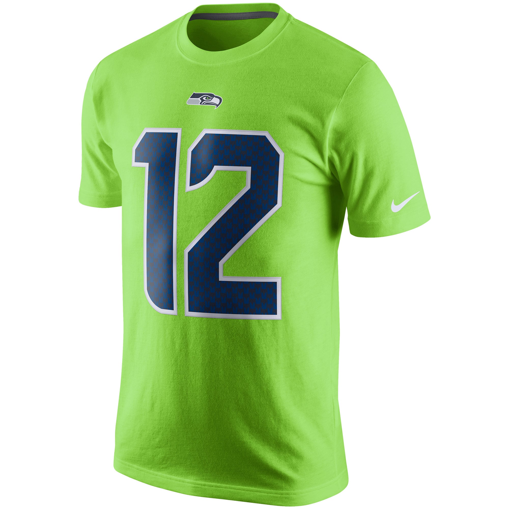 Men's Nike 12s Green Seattle Seahawks Color Rush Player Pride Name