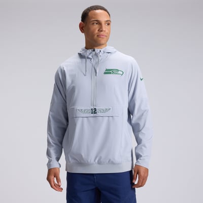  Seattle Seahawks Nike Rivalries Collection Sideline Anorak Half-Zip Jacket - Gray