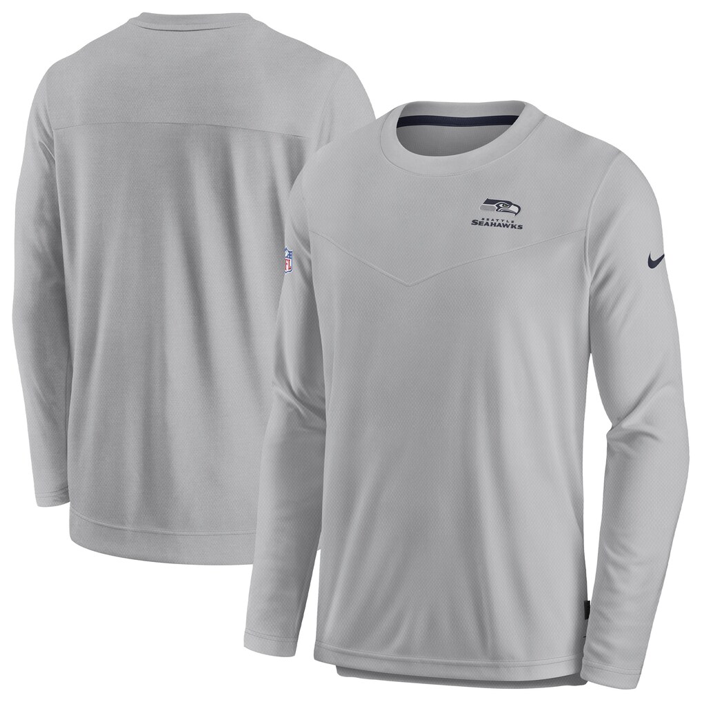 Seattle Seahawks Nike Sideline Lockup Performance Pullover Sweatshirt - Gray