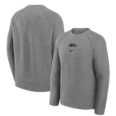  Seattle Seahawks Nike Tech Fleece Raglan Sweatshirt - Heather Gray