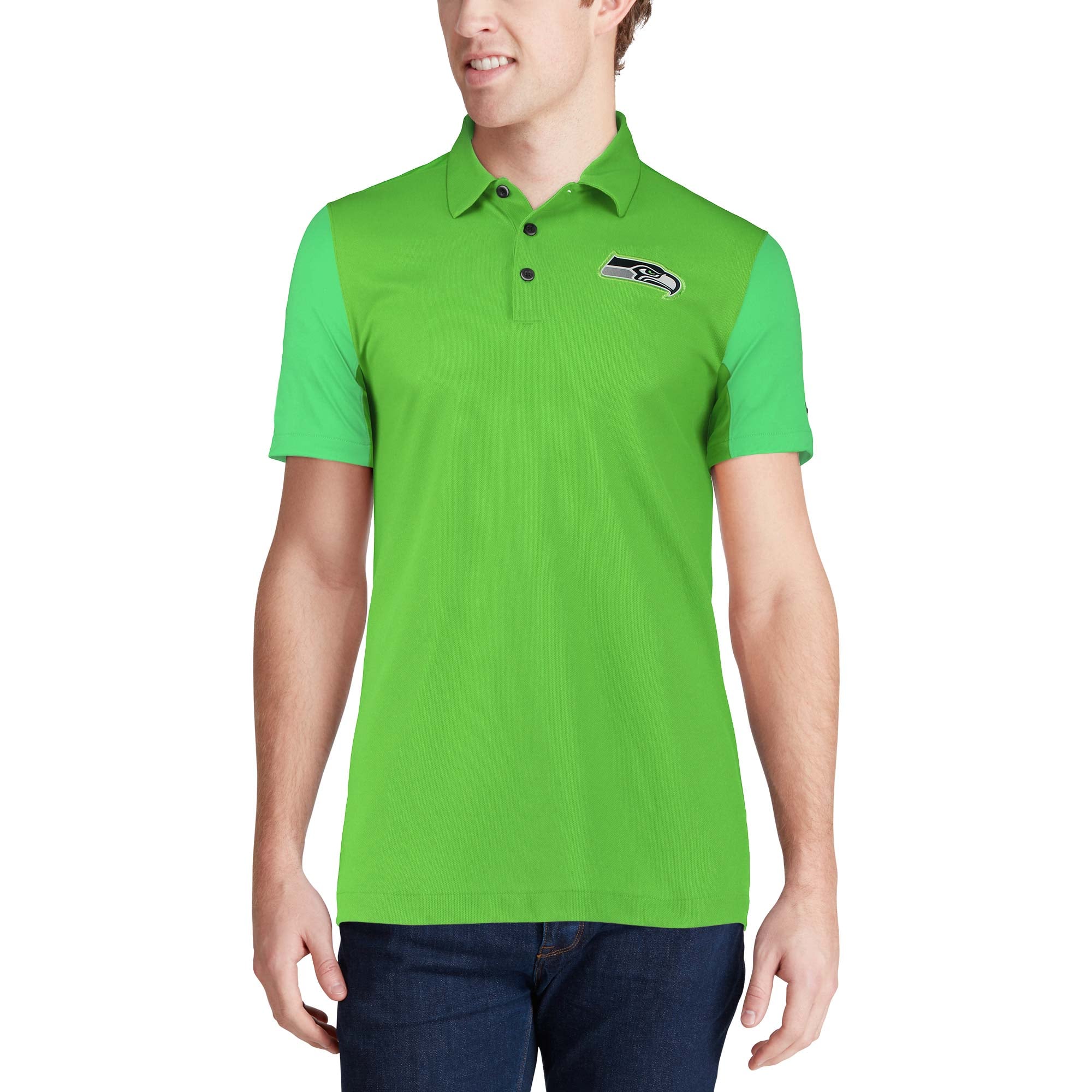 Men's Nike Neon Green Seattle Seahawks Sideline Team Issue Logo