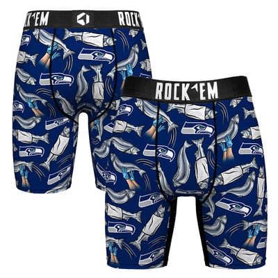  Seattle Seahawks Rock Em Fish Market Boxer Briefs - Navy