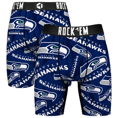  Seattle Seahawks Rock Em Logo Boxer Briefs - Navy