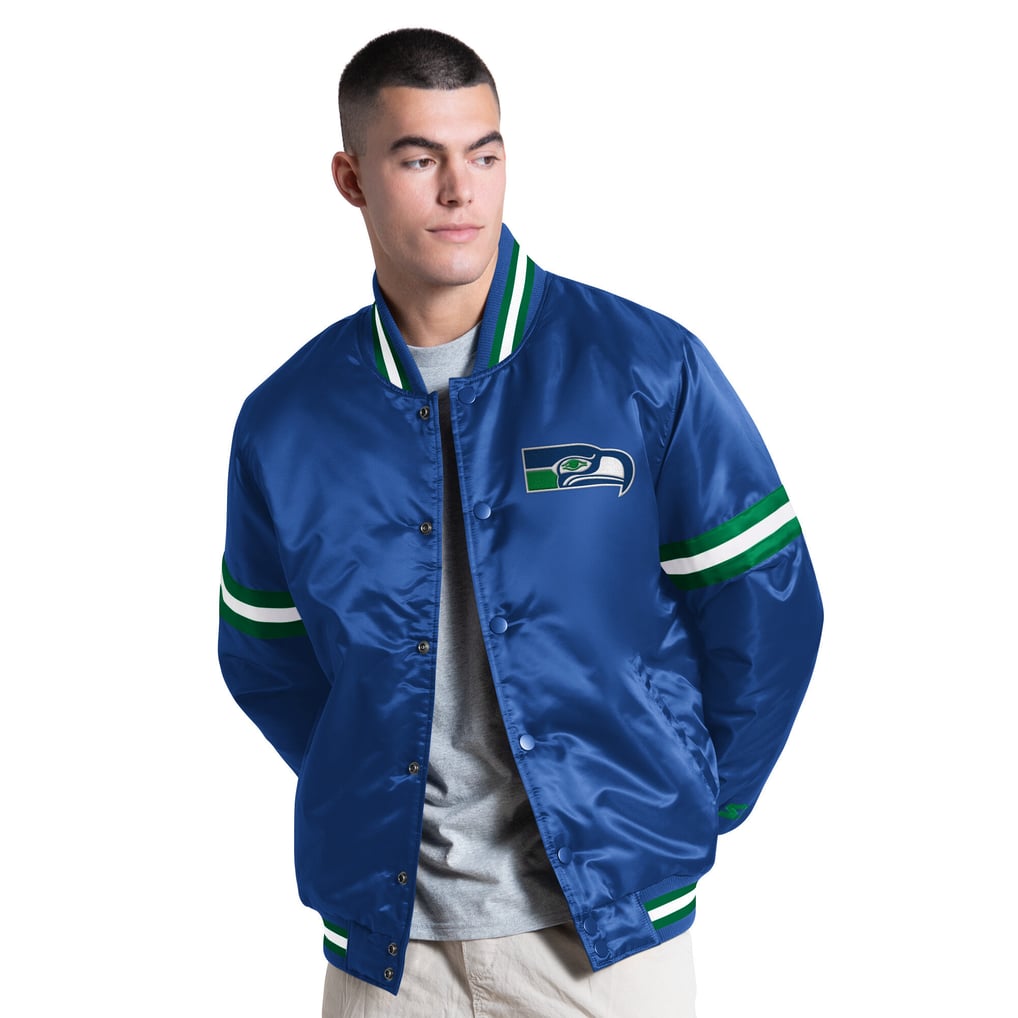 Seattle Seahawks Starter Courtside Varsity Retro Logo Full Snap Jacket ...