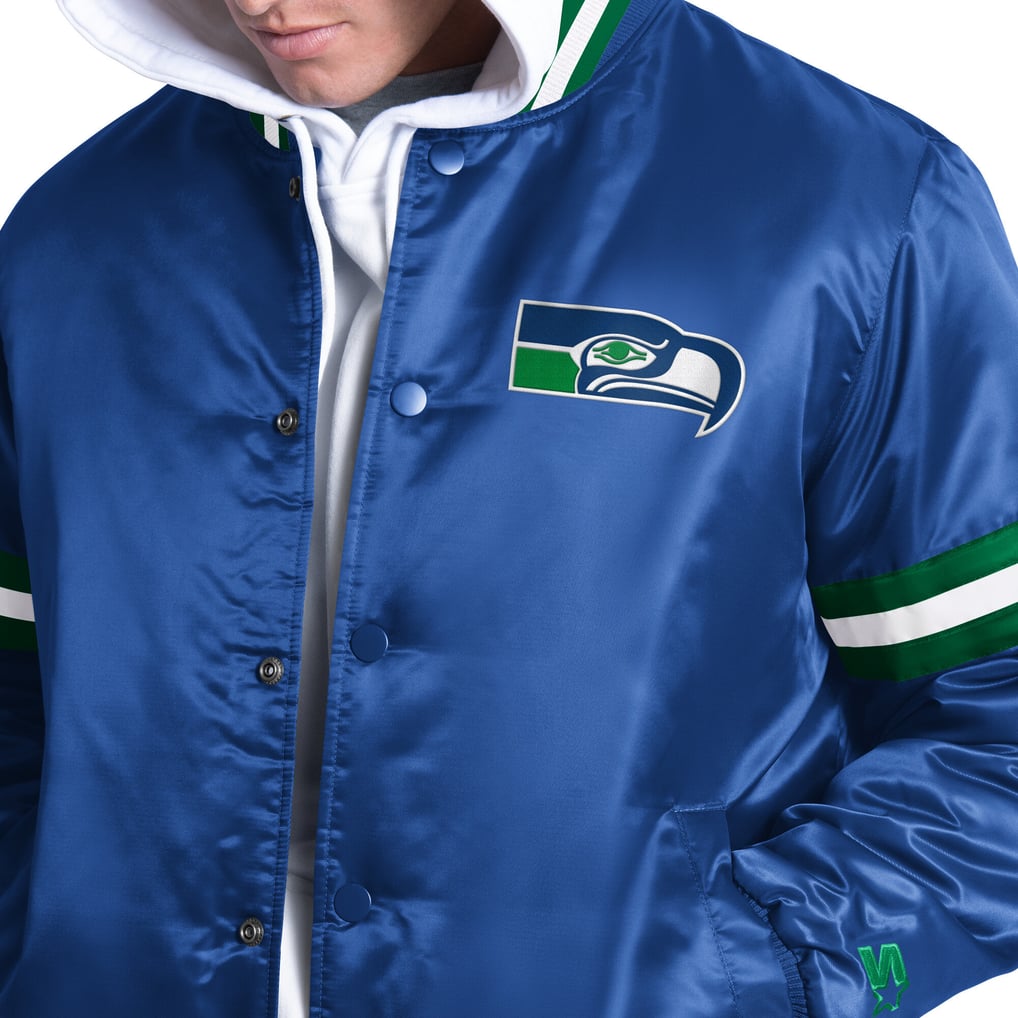Retro Kacket Seattle Seahawks Starter Courtside Varsity Retro Logo Full Snap Jacket ...