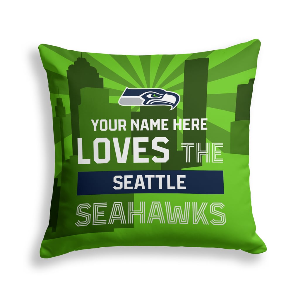 Seattle Seahawks Pegasus 18" x 18" City Skyline Personalized Decor Pillow
