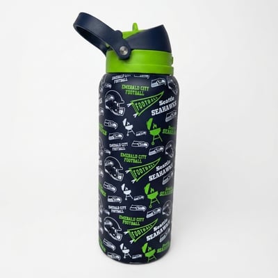 Seattle Seahawks Pegasus 32oz. Game Day Pennant Stainless Steel ProPress Water Bottle