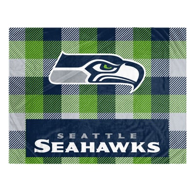Seattle Seahawks Pegasus Fan-mily Bold Plaid Oversized 60" x 90" Ultra Cozy Blanket