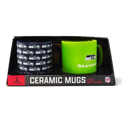 Seattle Seahawks Pegasus Two-Piece 16oz. Home & Away Soft Touch Ceramic Mug Set