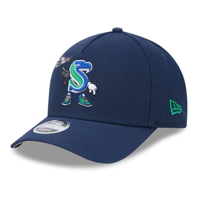 Seattle Seahawks New Era Preschool Cartoon 9FORTY M-Crown A-Frame Adjustable Hat - College Navy
