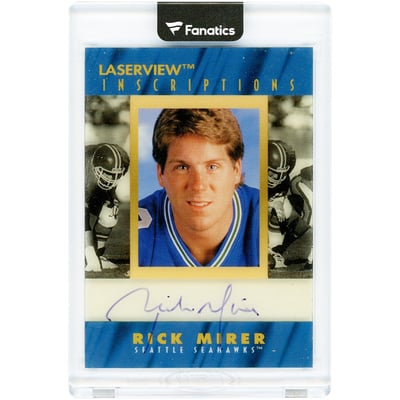 Rick Mirer Seattle Seahawks Autographed 1996 Pinnacle Laserview Inscriptions #NNO #1366/3150 Card