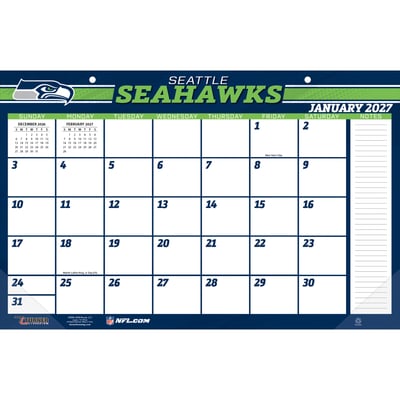 Seattle Seahawks 17" x 11" Desk Pad Calendar