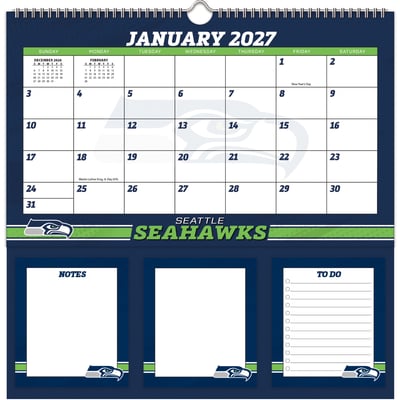 Seattle Seahawks 2027 12" x 12" Memomate Spiral Calendar