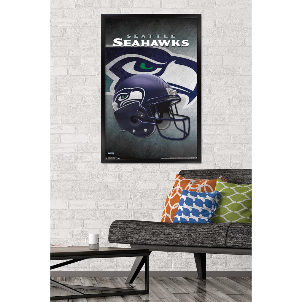 Seattle Seahawks 24.25'' x 35.75'' Framed Team Helmet Poster