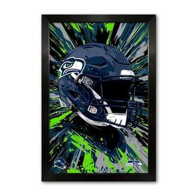 Seattle Seahawks 27" x 39" Framed Football Helmet Hyper Speed Art Print