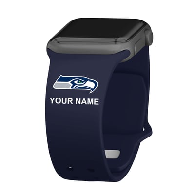 Seattle Seahawks 38/40/41mm Personalized Silicone Apple Watch Band